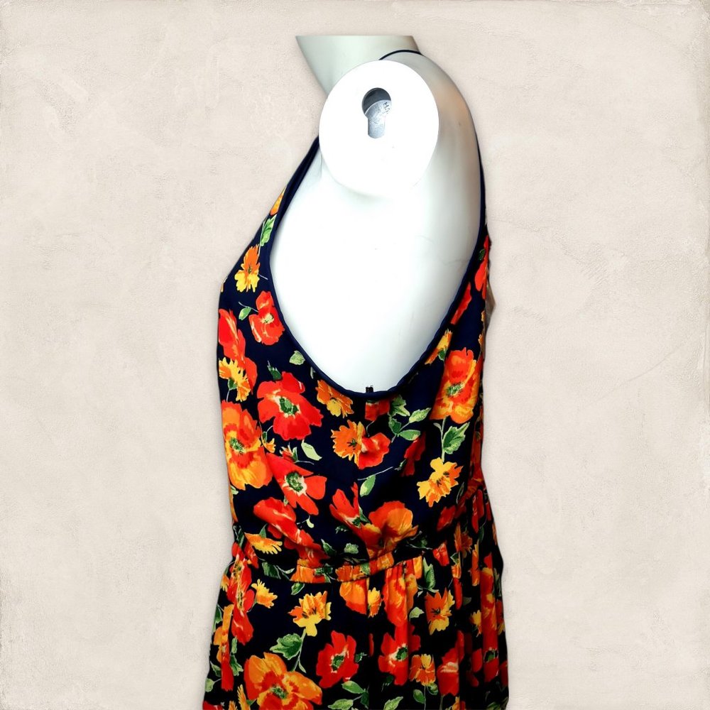 Forever 21 Black Maxi Dress with Orange & Yellow Floral Print - Picture 4 of 13